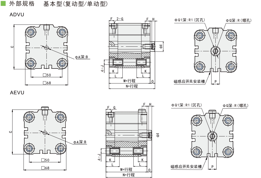 advu气缸尺寸