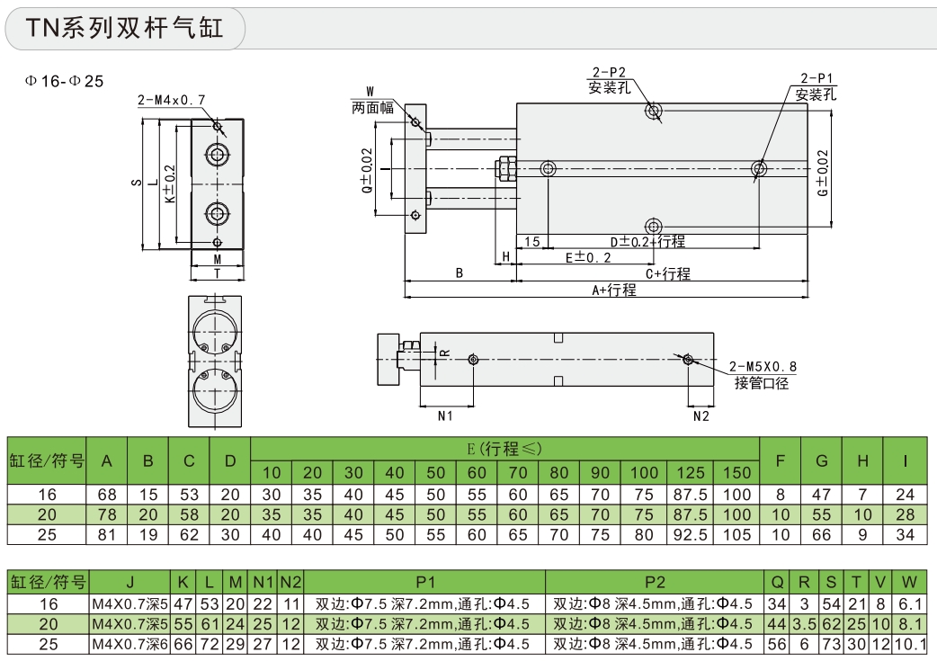 tn双轴气缸